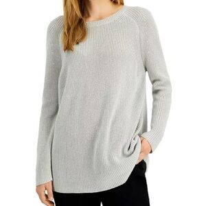 Eileen Fisher Raglan-Sleeve oversizedCrewneck Sweater Sz S